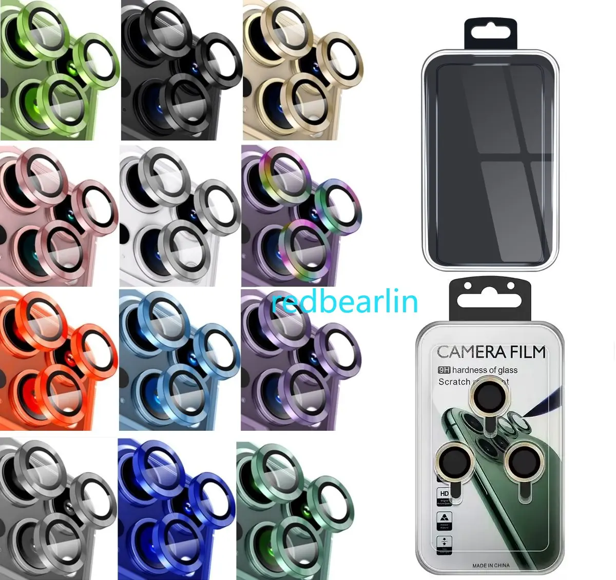 50pcs CD Luxury Camera Lens Film Screen Protector Glass Cover For iPhone 11 12 13 14 Pro Max Camera Protective Glass Back Lens