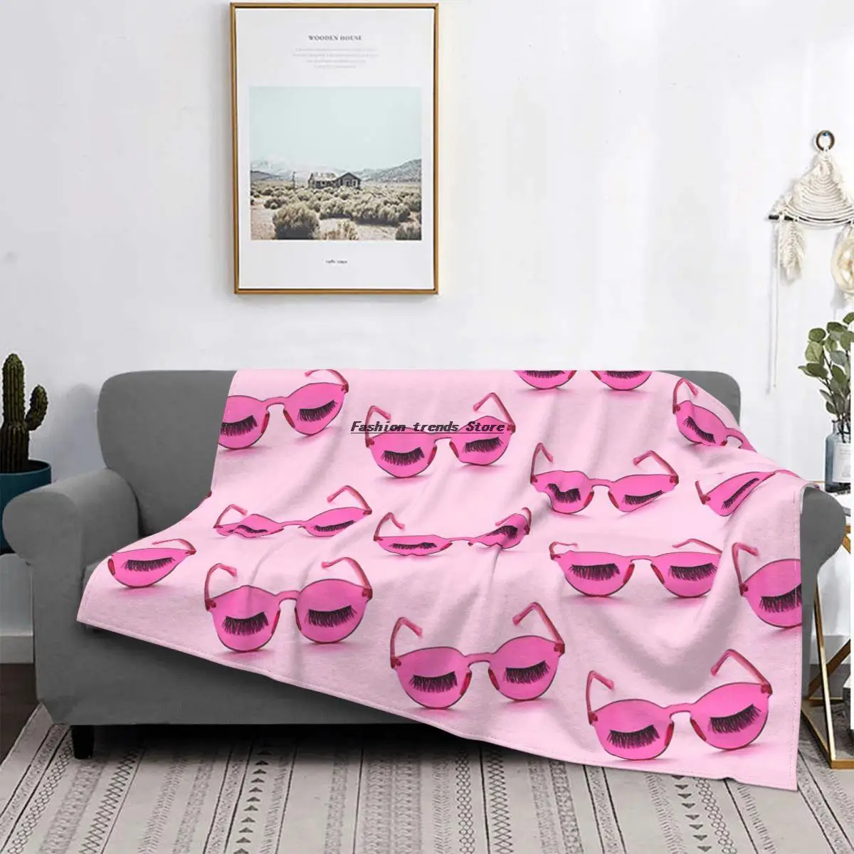 

Eyelash Lashes Pattern Blankets Coral Fleece Plush Decoration Bedroom Bedding Couch Bedspread