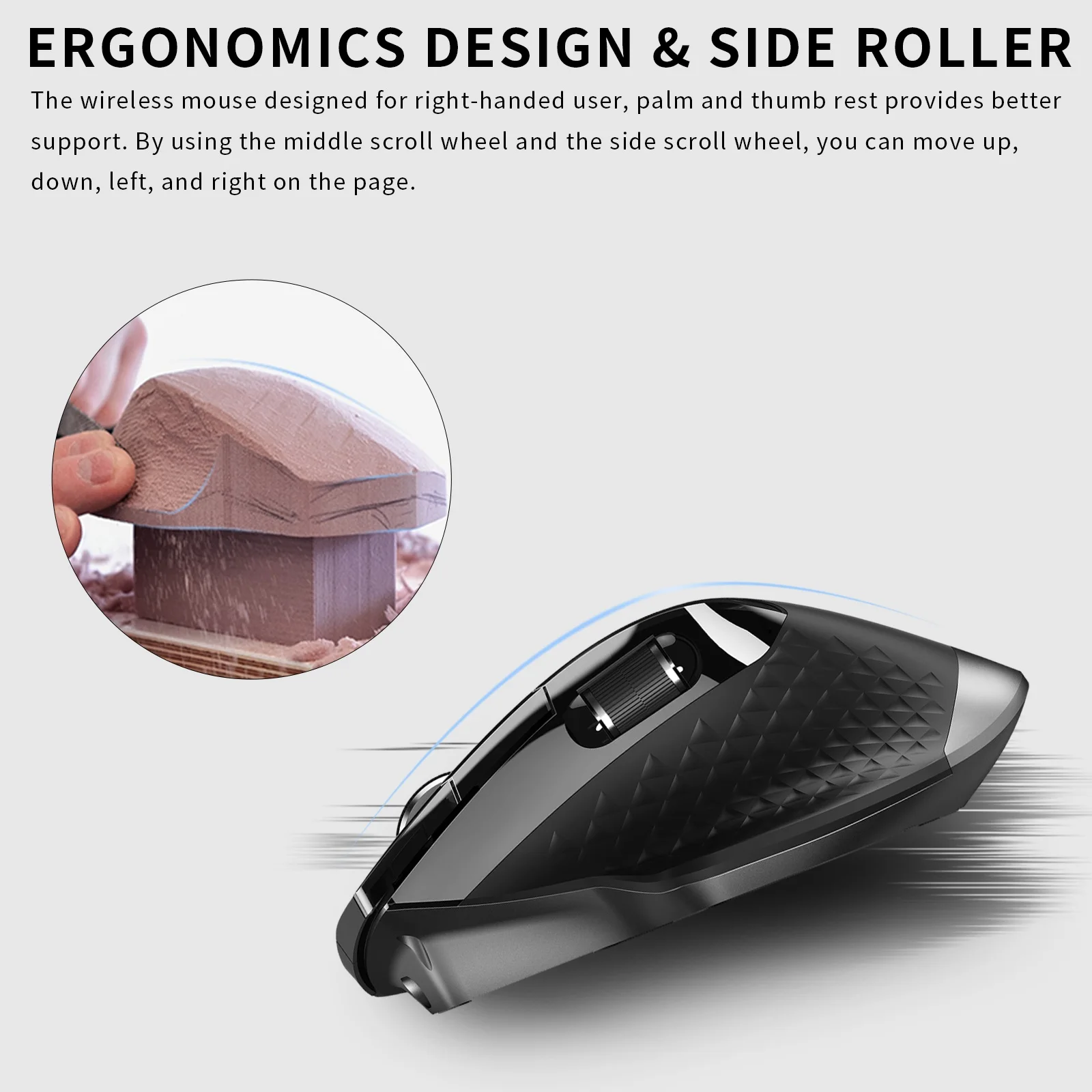 Rapoo MT750 Multi-mode Rechargeable Wireless Mouse Ergonomic 3200 DPI Bluetooth Mouse Easy-Switch Up to 4 Devices Gaming Mouse images - 6