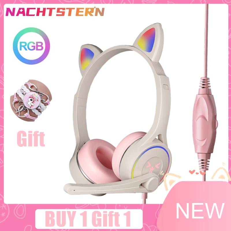 

DIY Девушки Подарки милая фотография с микрофоном RGB шумоподавление стерео ПК обучение гарнитура для PS4 телефон Xbox планшет детский подарок