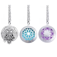 antique silver color vintage aromatherapy necklace jewelry 25mm felt pads perfume essential oil diffuser necklace for gift