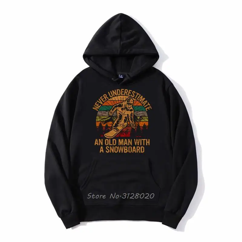 

Never Underestimate An Old Man With A Snowboard Snowboarding Hoodie Men Oversized Fleece Zipper Hooded Sweatshirt Jacket