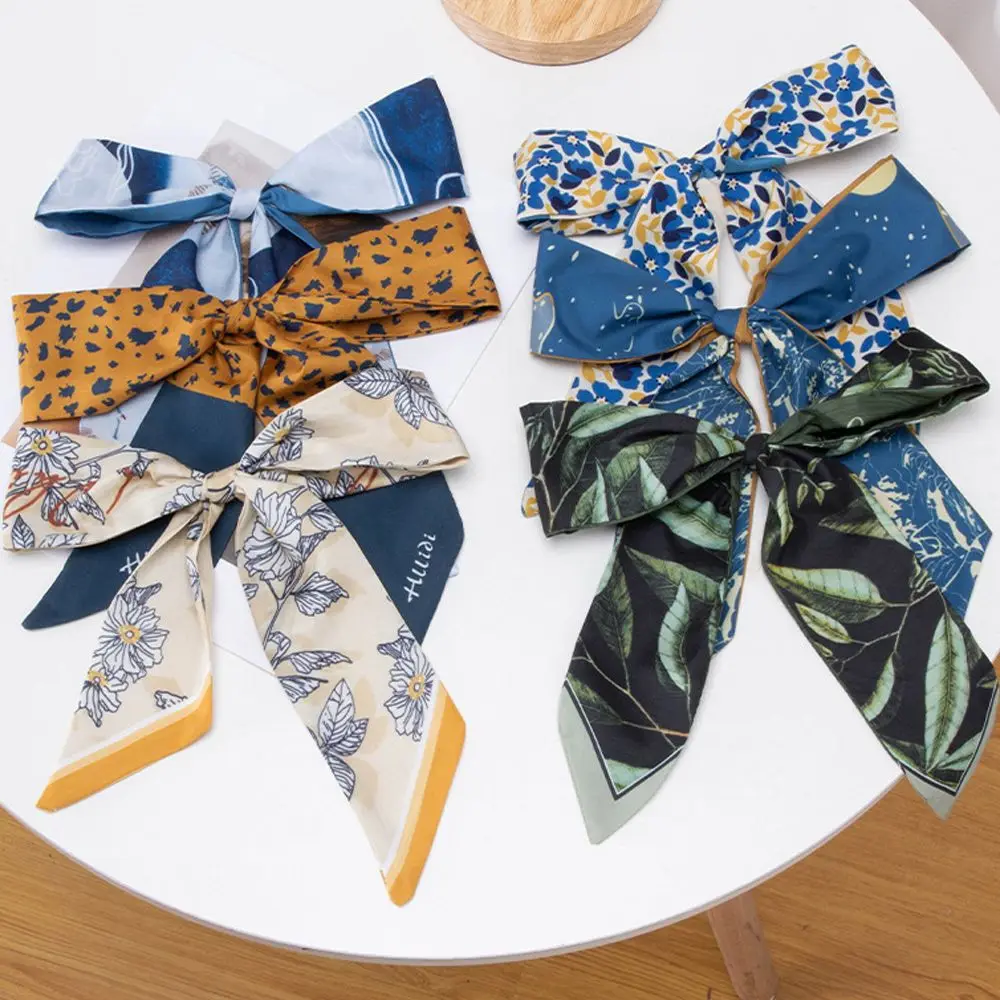 

Trendy Vintage Letter Leaves Hijab Scarves Flower Neckerchief Korean Head Wrap Women Bow Headband Hairbands Scarf