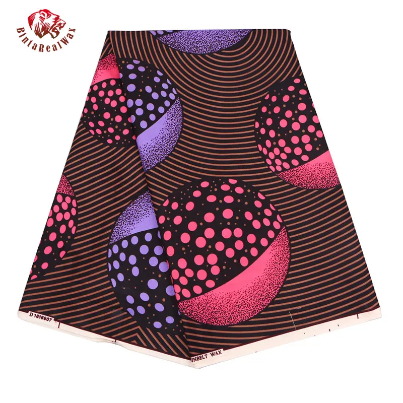 

New Polyester Wax Prints Fabric 2022 Ankara Binta Real Wax High Quality 6 yards African Fabric for Party Dress FP6157