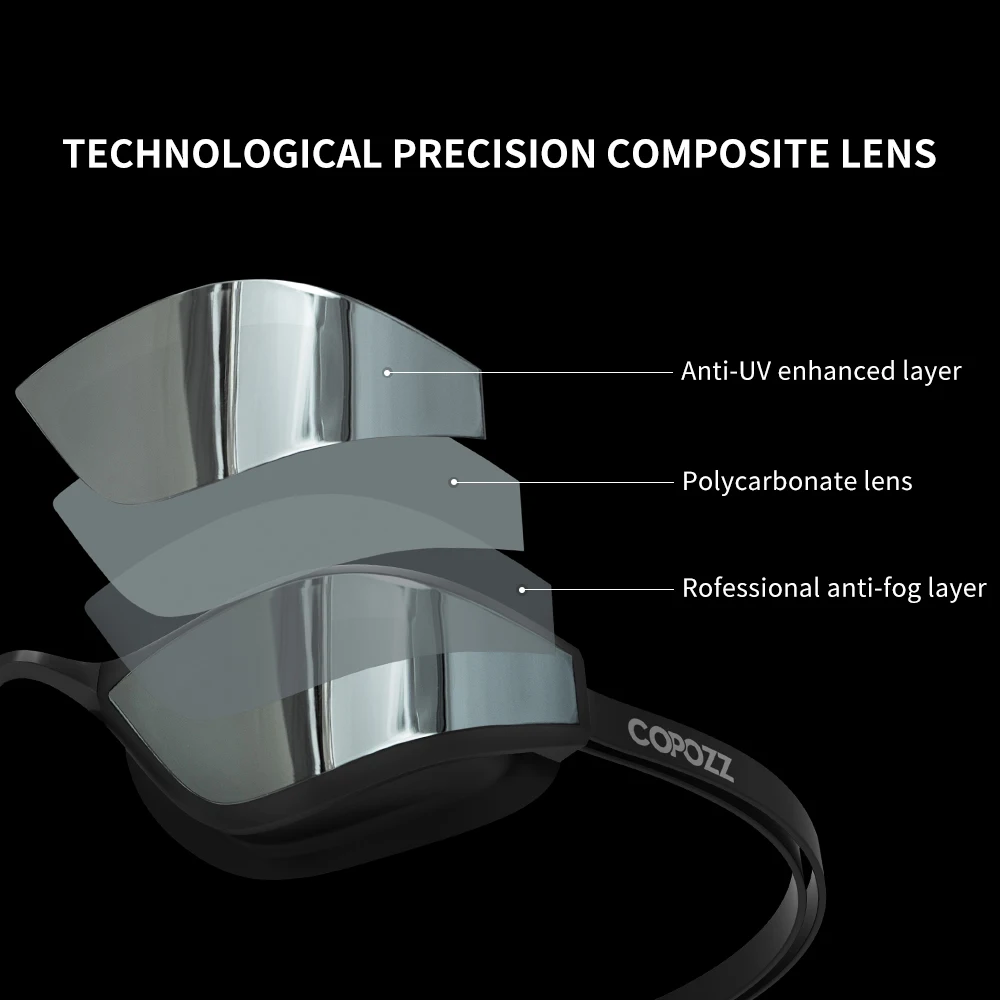 Copozz Professional Adult Swimming Goggles UV Protection Adjustable Eyewear to Swim HD Anti-Fog Swimming Glasses For Men Women