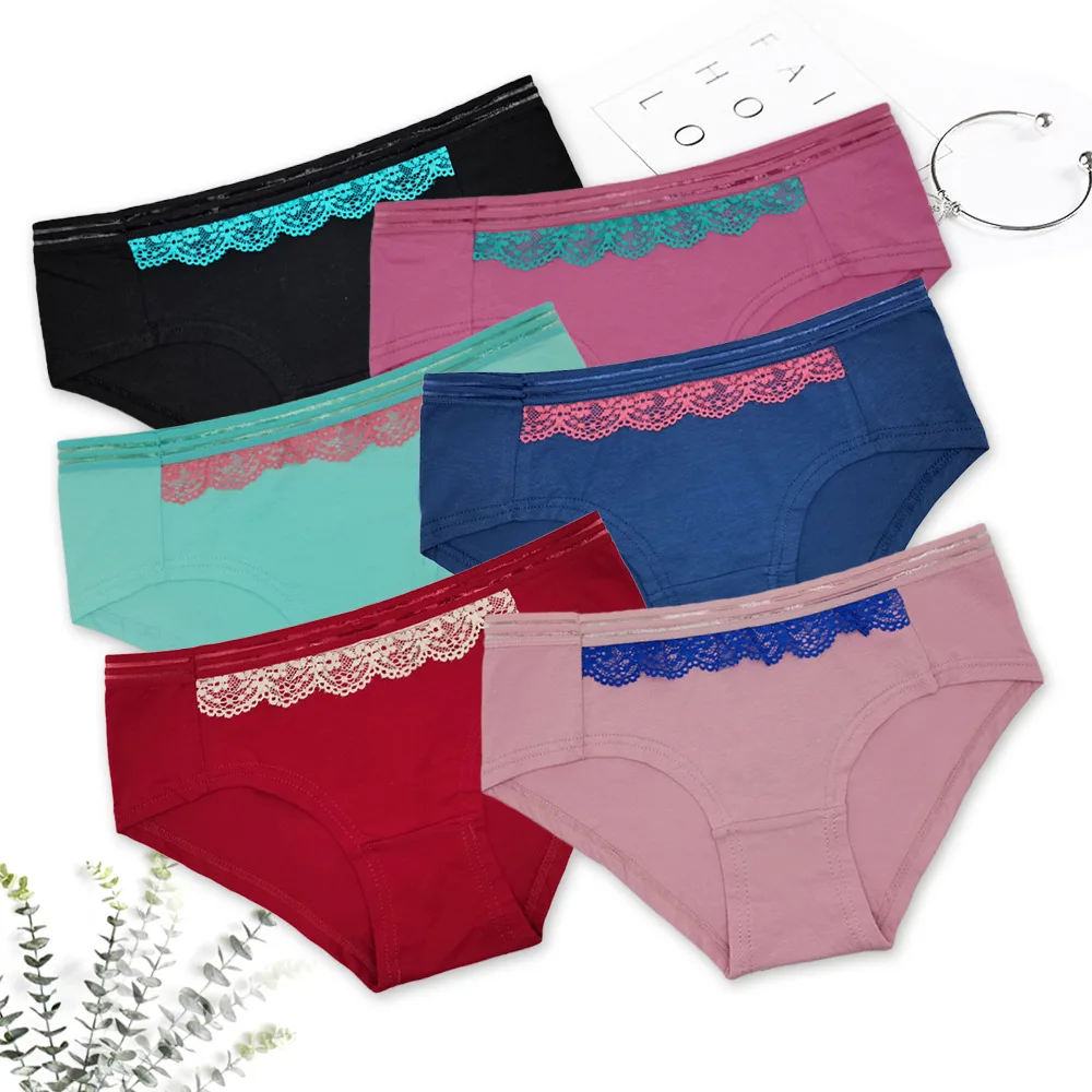 

12Pcs/Lot Women Cotton Panties Female Underwear Solid Color Briefs Underpants Ladies Panty Lingerie Low-Rise Sexy Knickers