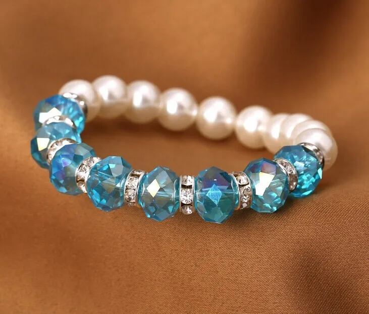 Щупальца Тики ручная работа 10 мм круглые браслеты с жемчугом и кристаллами