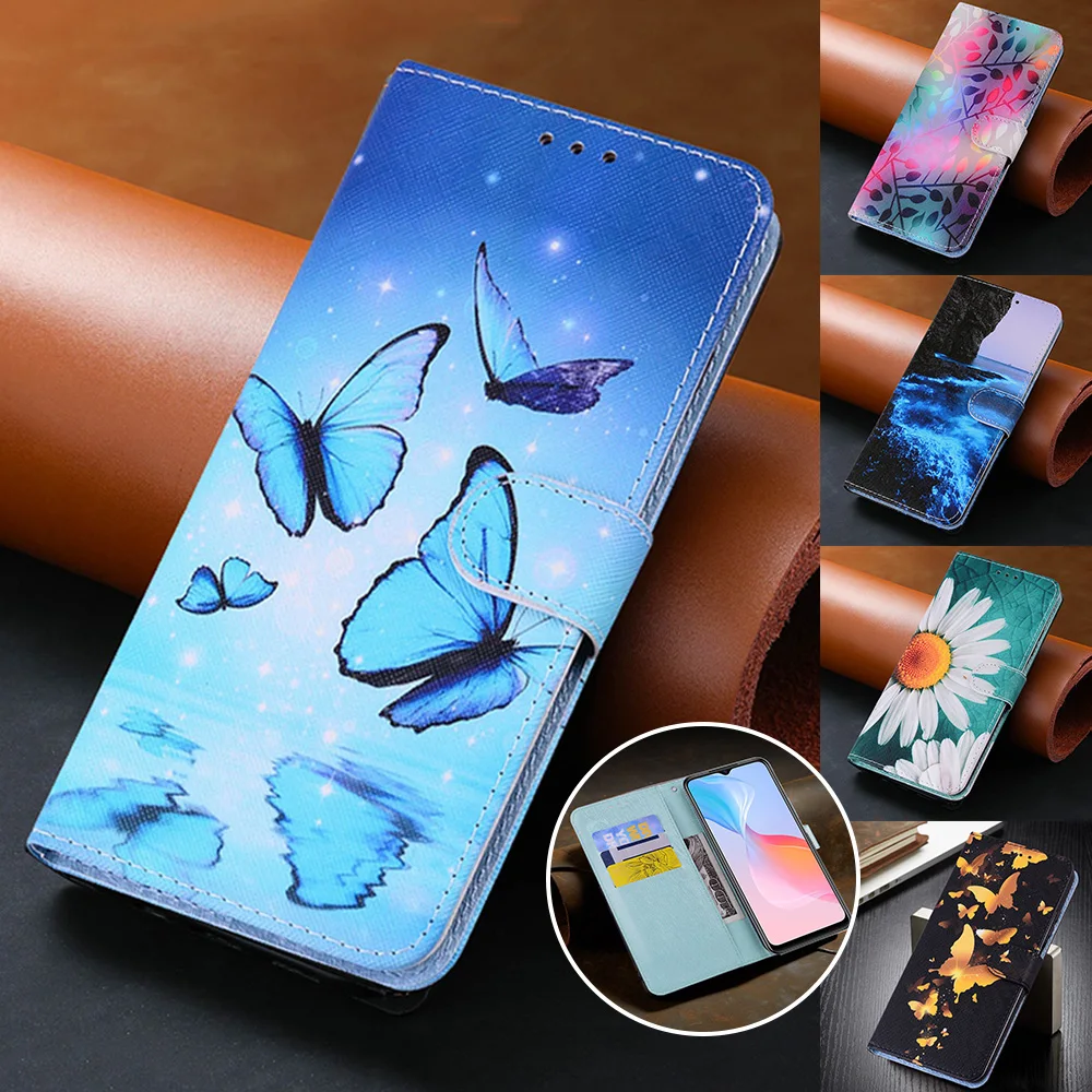 

Animal Art Painted Flip Case for VIVO Y21 Y21S Y33S Y31 Y51 PU Leather Card Holder Wallet Case for VOVO Y55 Y72 Y76 Y15S Y81 Y91