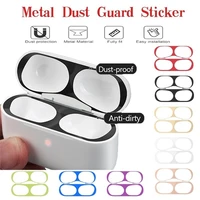 metal dust guard sticker case for apple airpods pro earphone cover for airpods 2 1 air pods headphone charging box accessories
