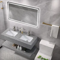 smart bathroom mirror cosmetic mirror with light wall mirror 80 60cm led three color light rectangle