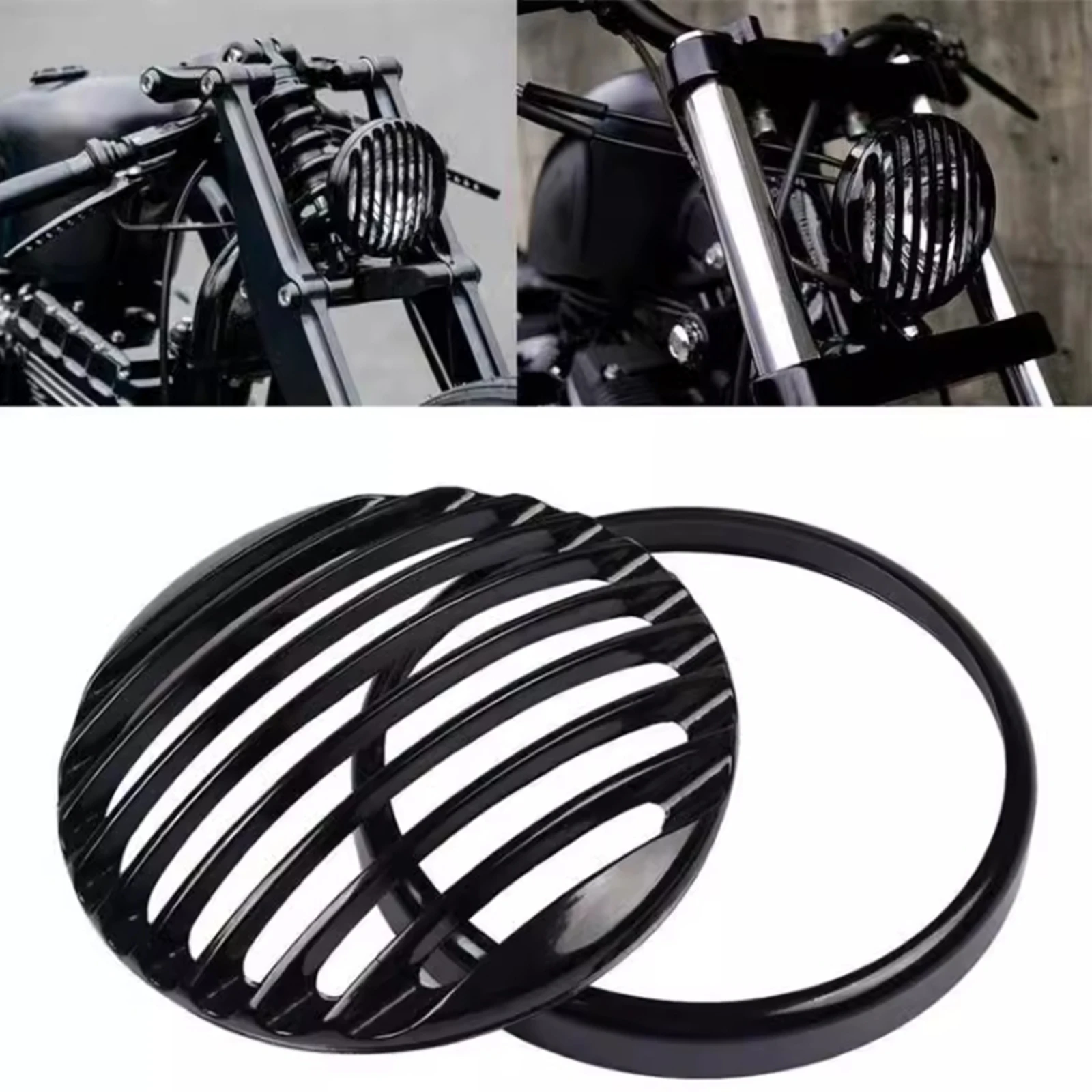 

Motorbike Front Headlight Grill Cover Frame Guard For Triumph Bonneville Bobber Black 2018-2022