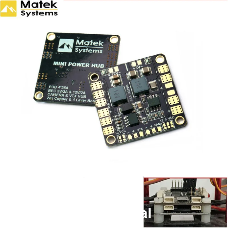 

Matek Mini Power Hub Power Distribution Board PDB with BEC 5V & 12V for FPV QAV250 ZMR250 Multicopter Quadcopter