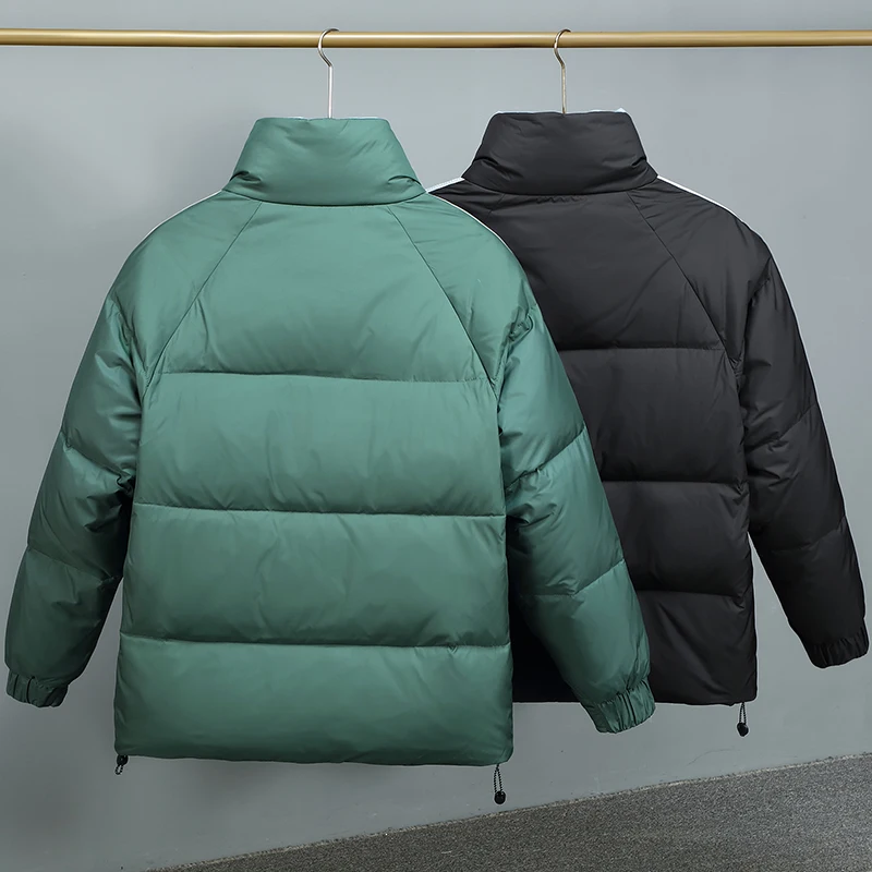 2022 New Thicken White Duck Down Windproof Stand Collar Winter Jacket For Men Green Grey Black Color
