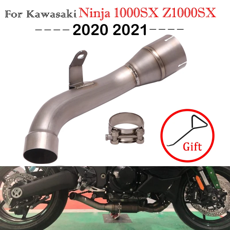 

Slip On For Kawasaki Ninja 1000SX Z1000SX 2020 2021 21 Motorcycle AK Exhaust Escape Modify Titanium Alloy Link Pipe Cat Delete