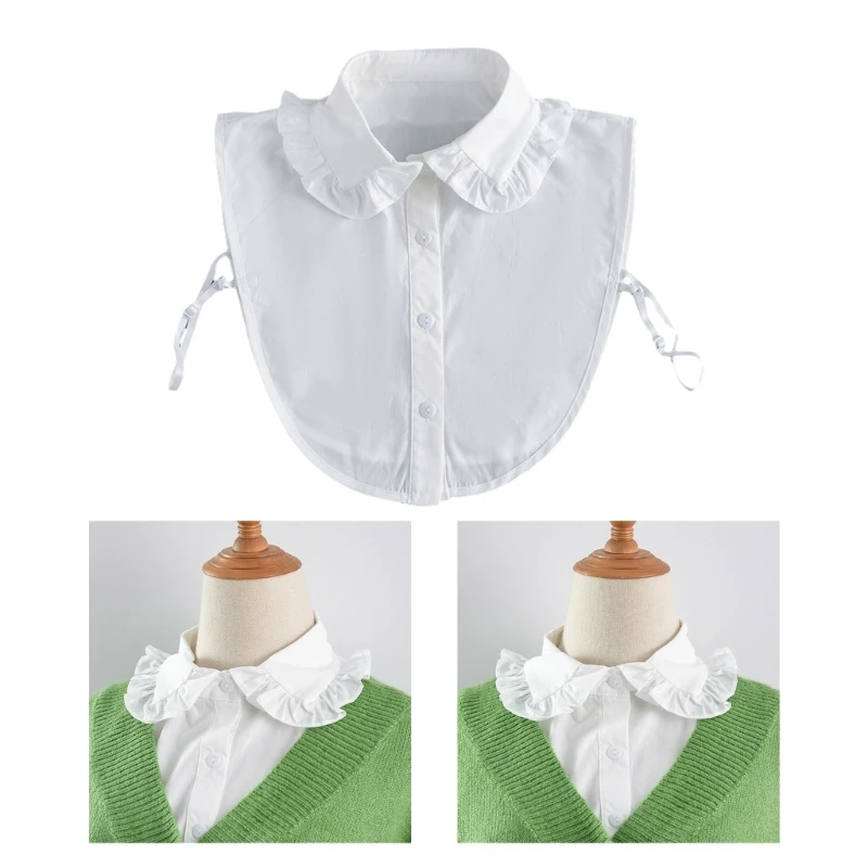 

Белая блузка с накладным воротником с цветочным принтом, верхний воротник, модный накладной воротник, шаль, универсальный для