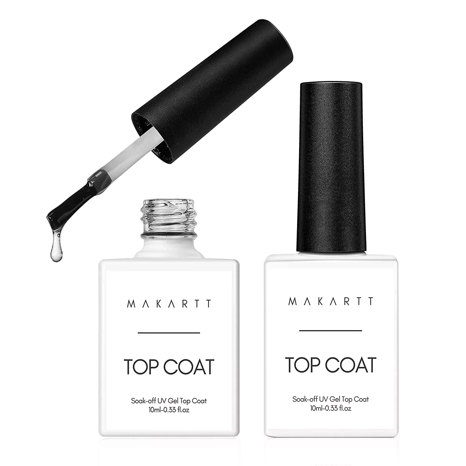 

NEW2023 2 PCS Top Coat Kit, Soak Off Nail Gel Wipe Top Coat 10ml Top Coat Set for UV LED Nail Gel Polish Soak Off UV Tops