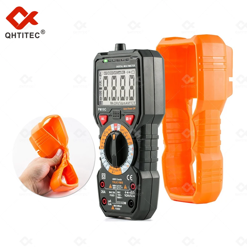 

QHTITEC New Tester PM18C NVC LED Digital Multimeter True Rms Live Wiring Test Auto Range Test Tool