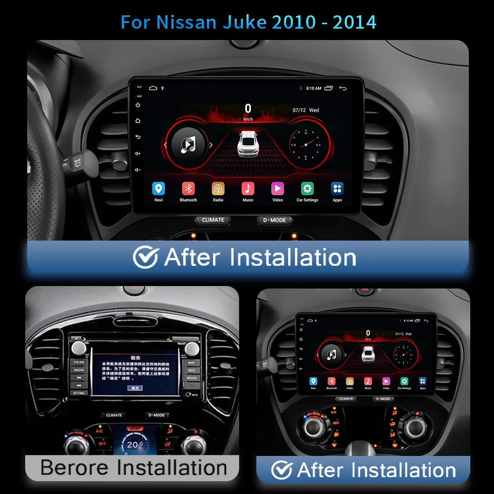2 din Android 13 автомобильный радиоприемник мультимедийный видеоплеер для Nissan Juke YF15