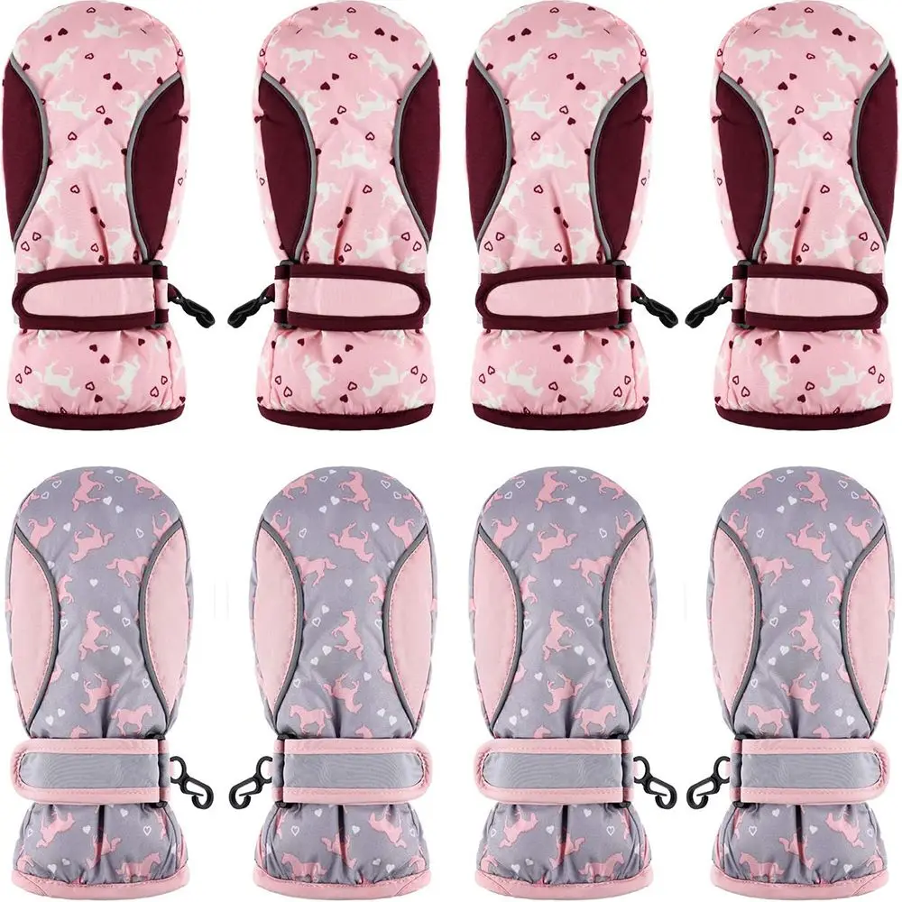 

Children Winter Snow Warm Gloves Boy Girls Ski Snowboard Windproof Waterproof Thicken Keep Warm Winter Must Furry Warm Mitts