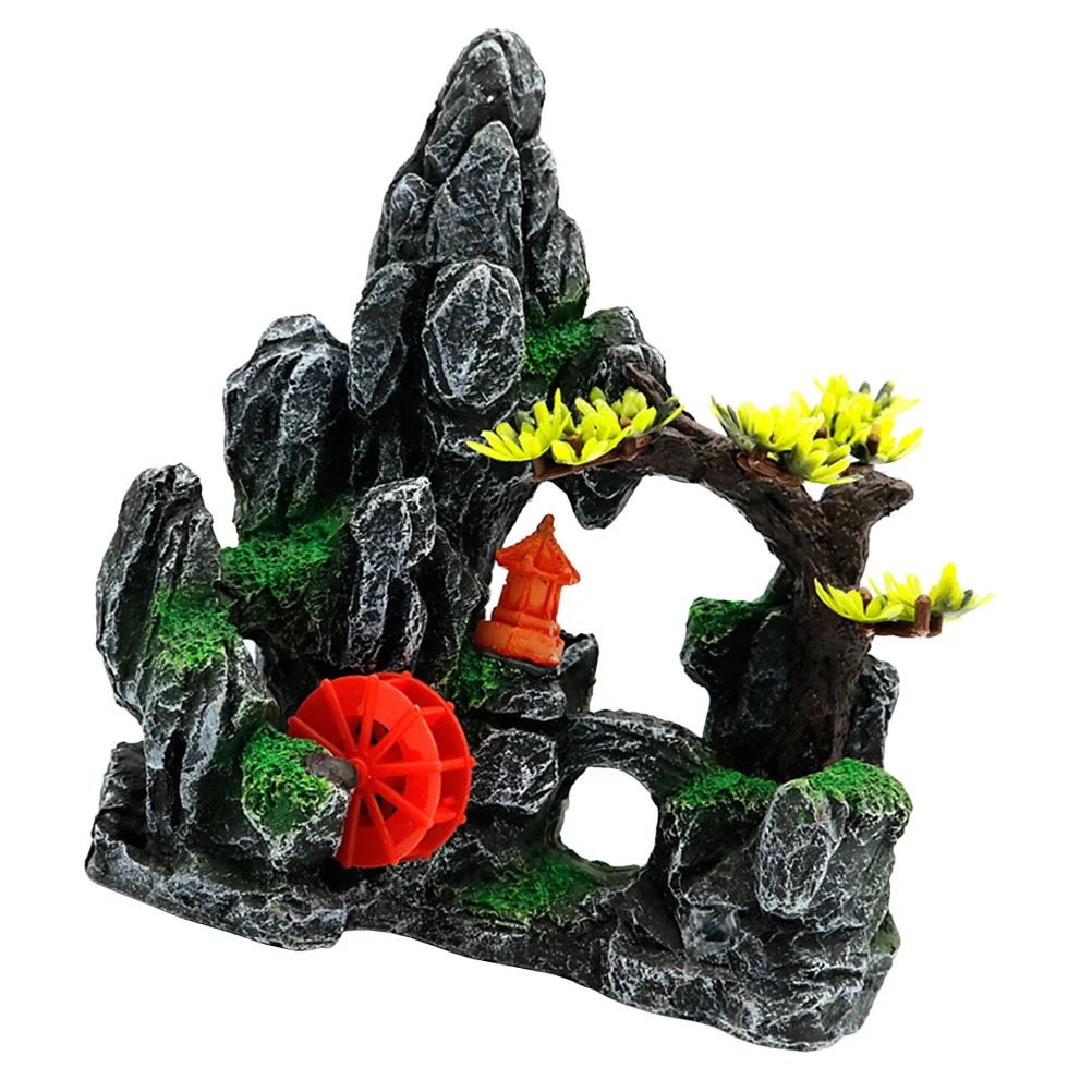 

Aquarium Fish Tank Mountain Ornament Resin Stone Rockerydecorations Decor Hideout Decoration Caveview Hides Tree Hideaway