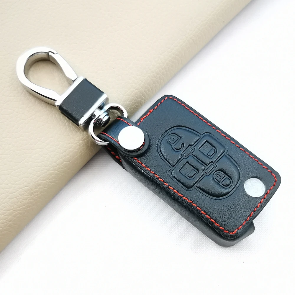 

Кожаный чехол-накладка для дистанционного ключа с 4 кнопками для Peugeot 1007, Citroen C8