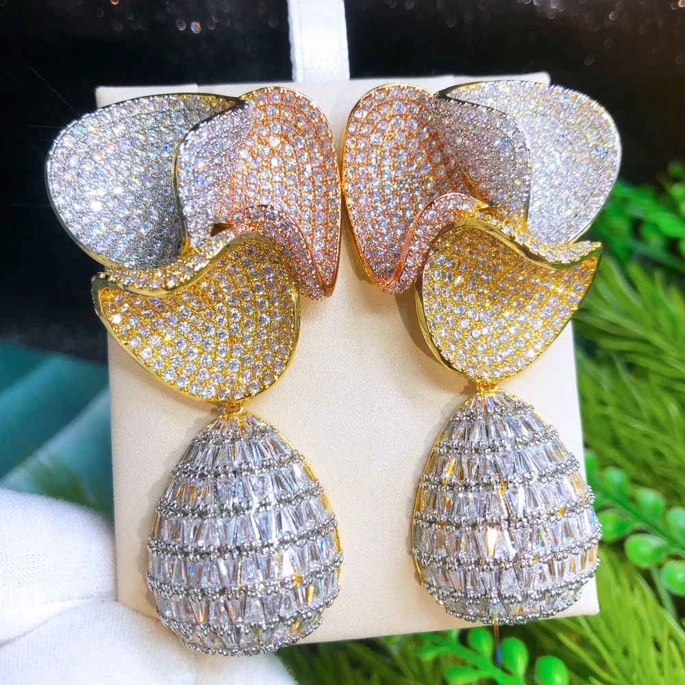 Kellybola Роскошные великолепные большие серьги-капли для женщин блестящие серьги с