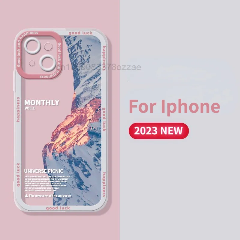 2023 Nature Sun And Mountain Phone Case For Iphone 14 Case for IPhone14promax 14 plus Soft Case Silicone Soft Transparent New