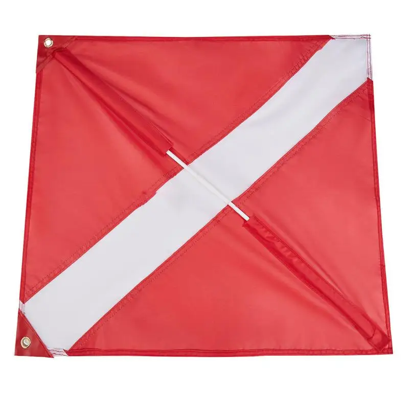 

Scuba Diving Flag Polyester Fiber Diver Down Flag With Stiffening Pole Boat Marker Flag 19.69 X 24.41in For Snorkeling Diving