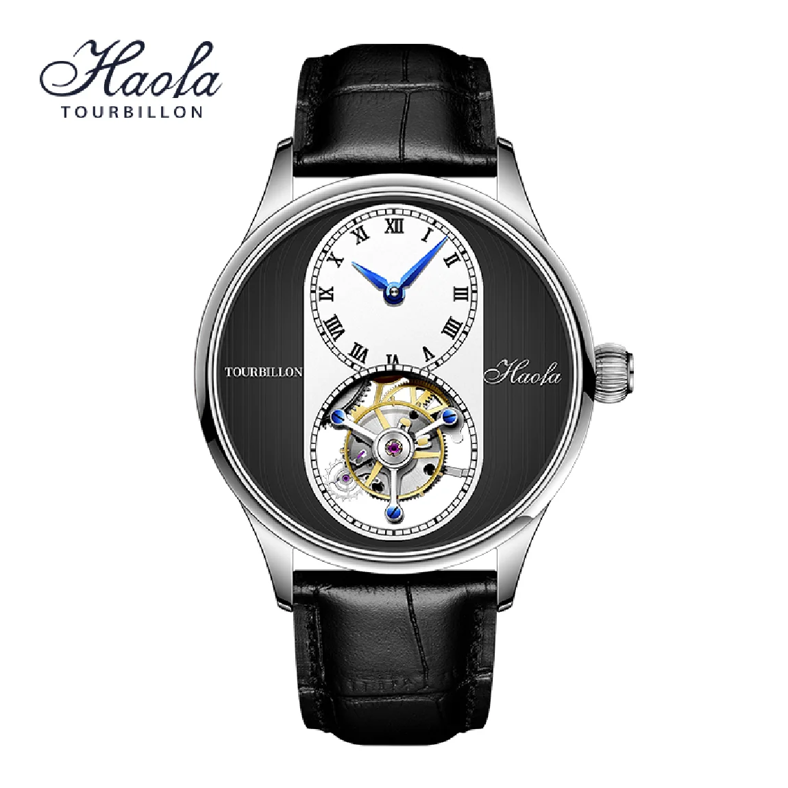 

HAOFA Skeleton Movement Tourbillon Watch Luxury Mechanical Watch Men Rotational Manual Tourbillon Wristwatches orologio uomo