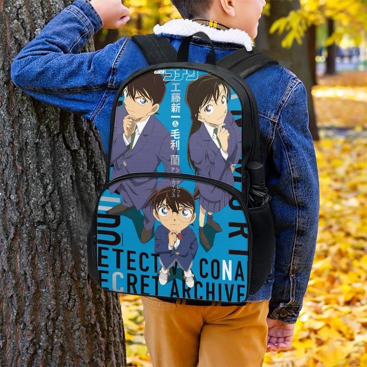 FORUDESIGNS Anime コナン Print Casual Daily School Bags Fashion Book Bags for Children Boy Backpacks Inner Pocket Girls Schoolbags