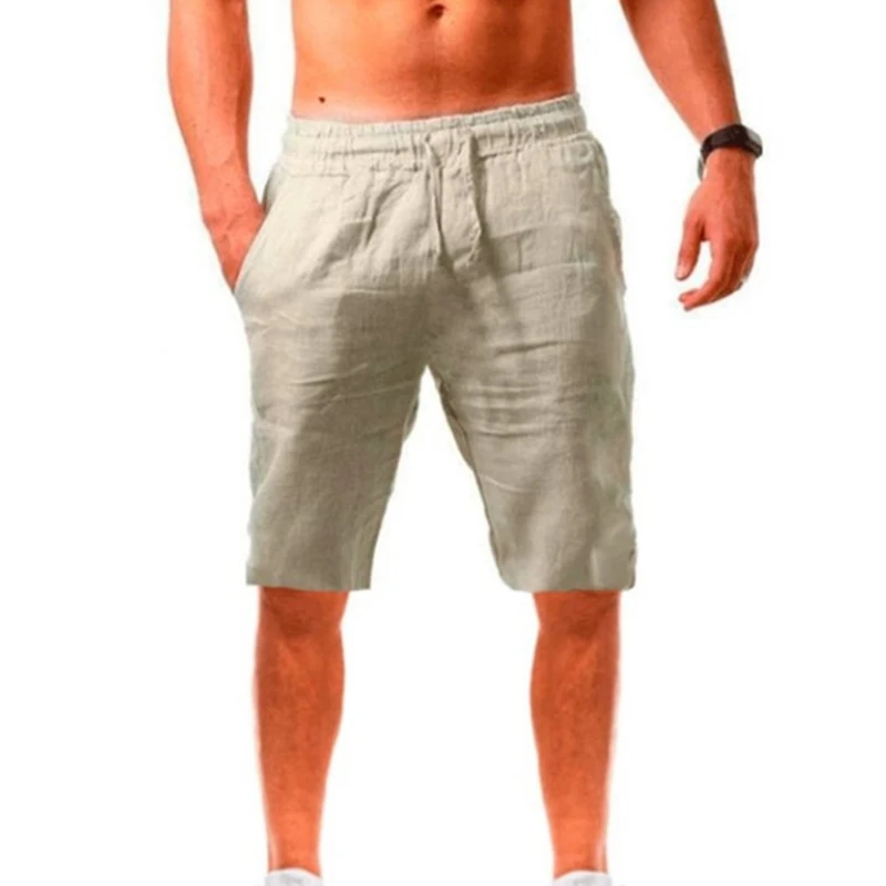 

Брюки, шорты, удобные новые модные свободные мужские льняные и спортивные летние мужские хлопковые дышащие пятиконечные