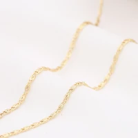 1meter copper 14k real gold plated spiral wine spool link chain for diy necklace bracelet making jewelry findings accessories