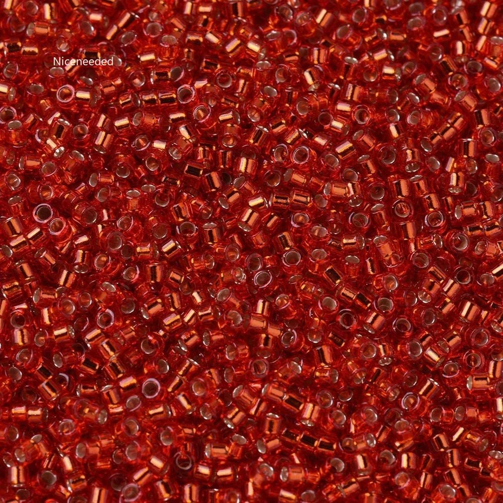 

2000 шт. стеклянные бусины, 11/0 круглые бусины с серебряной подкладкой