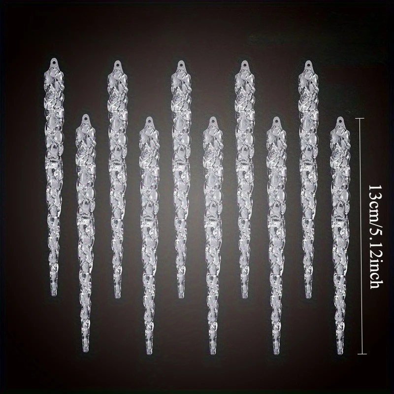 Прозрачные акриловые сосульки для елки, 10 шт.