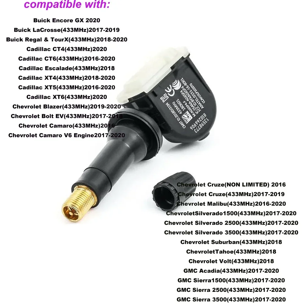 Датчик контроля давления в шинах DAZE 13598773 433 МГц для Cadillac CT6 XT5 SRX Buick LaCrosse Regal Chevrolet