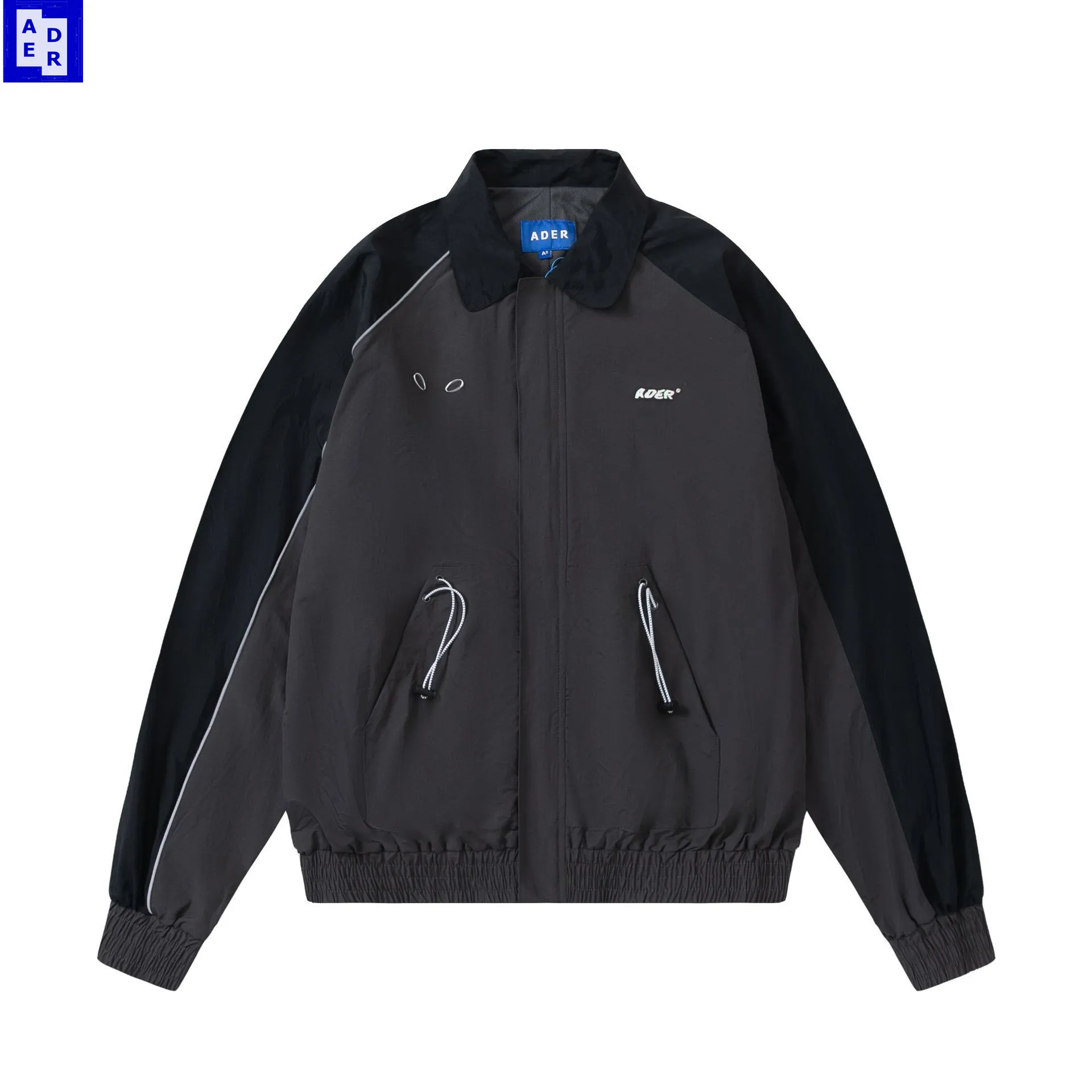 

New ADER coat Small monster coat Color contrast women's coat panel reflective men and women's lapel ader jacket 1:1
