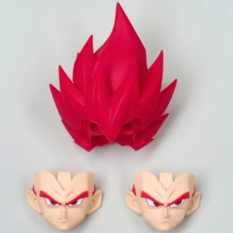 Фото 【Nono Custom】В наличии! Комплект аксессуаров для фигурки Dragon Ball SHF Vegeta: сменные детали, голова с черными/красными волосами №2