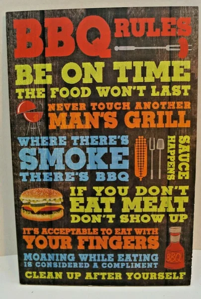 Правила барбекю мангера для вечерние металлическая фотожестяная вывеска
