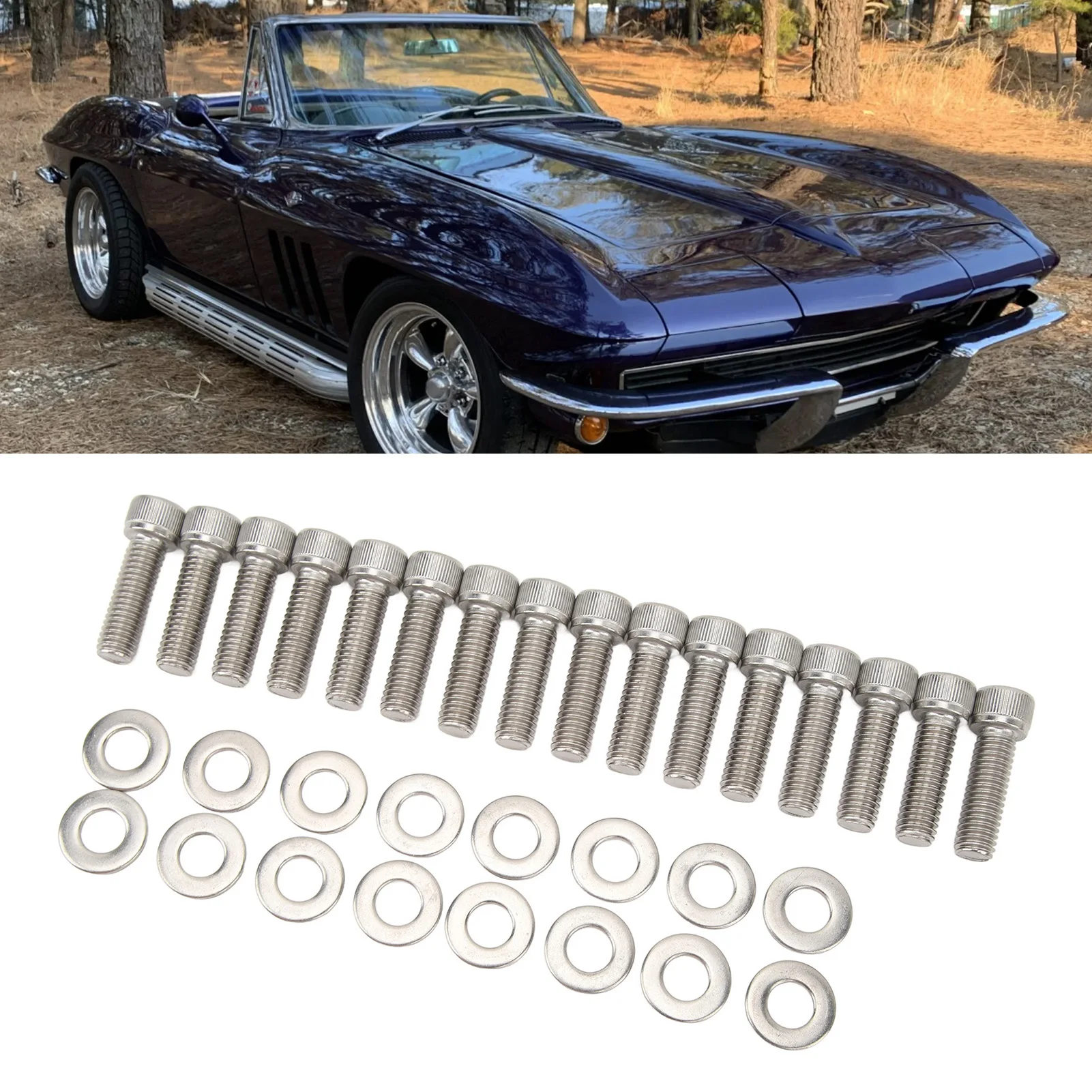 Комплект сменных болтов головки цилиндра из нержавеющей стали 16 шт. для