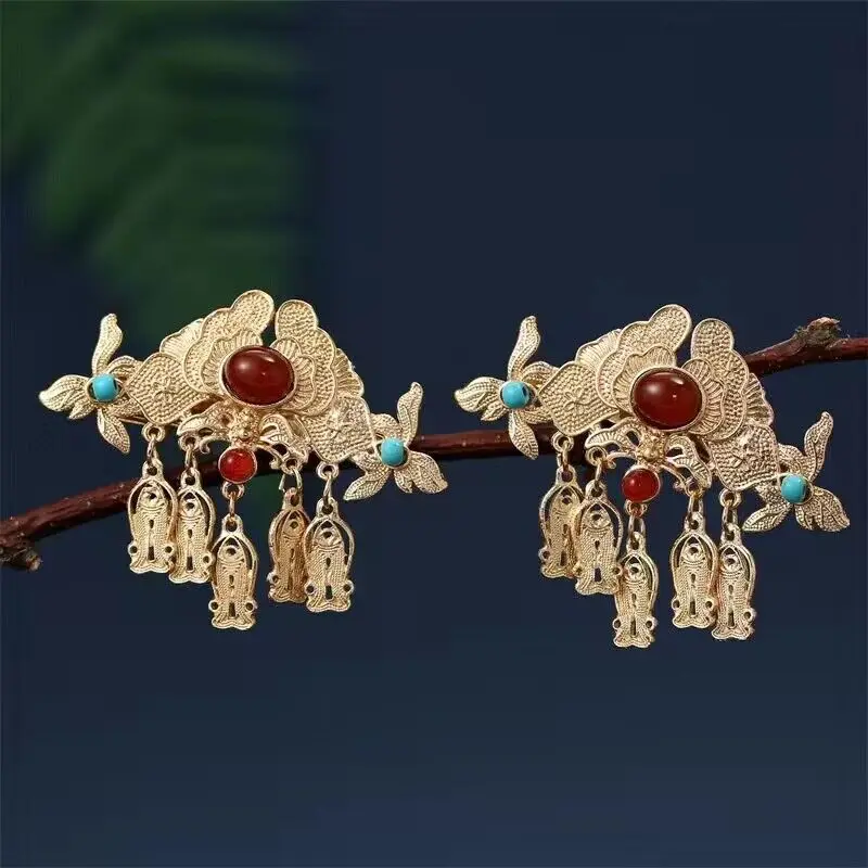 Женский позолоченный металлический головной убор