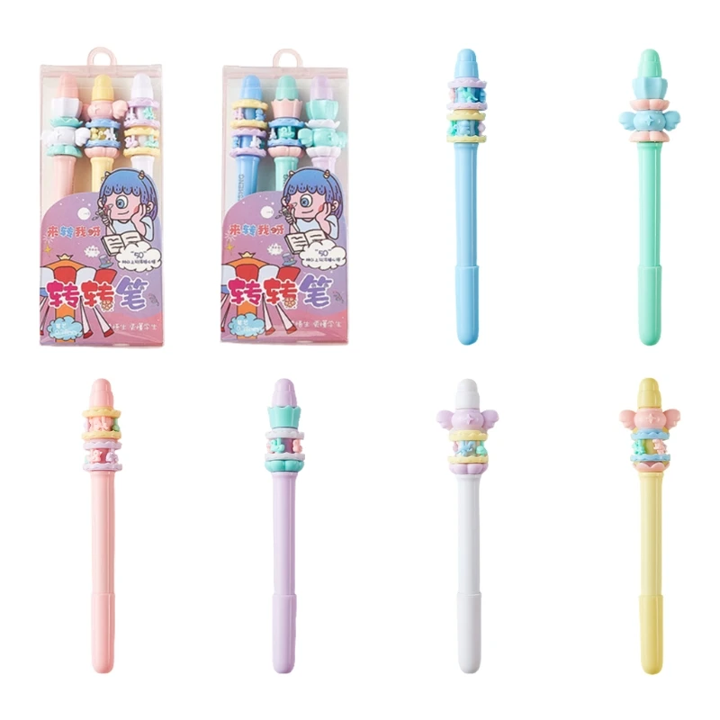 

3 Pcs Novelty Gel Pen Decompression Toy Black Gel Pen 0.38mm Needle Nib