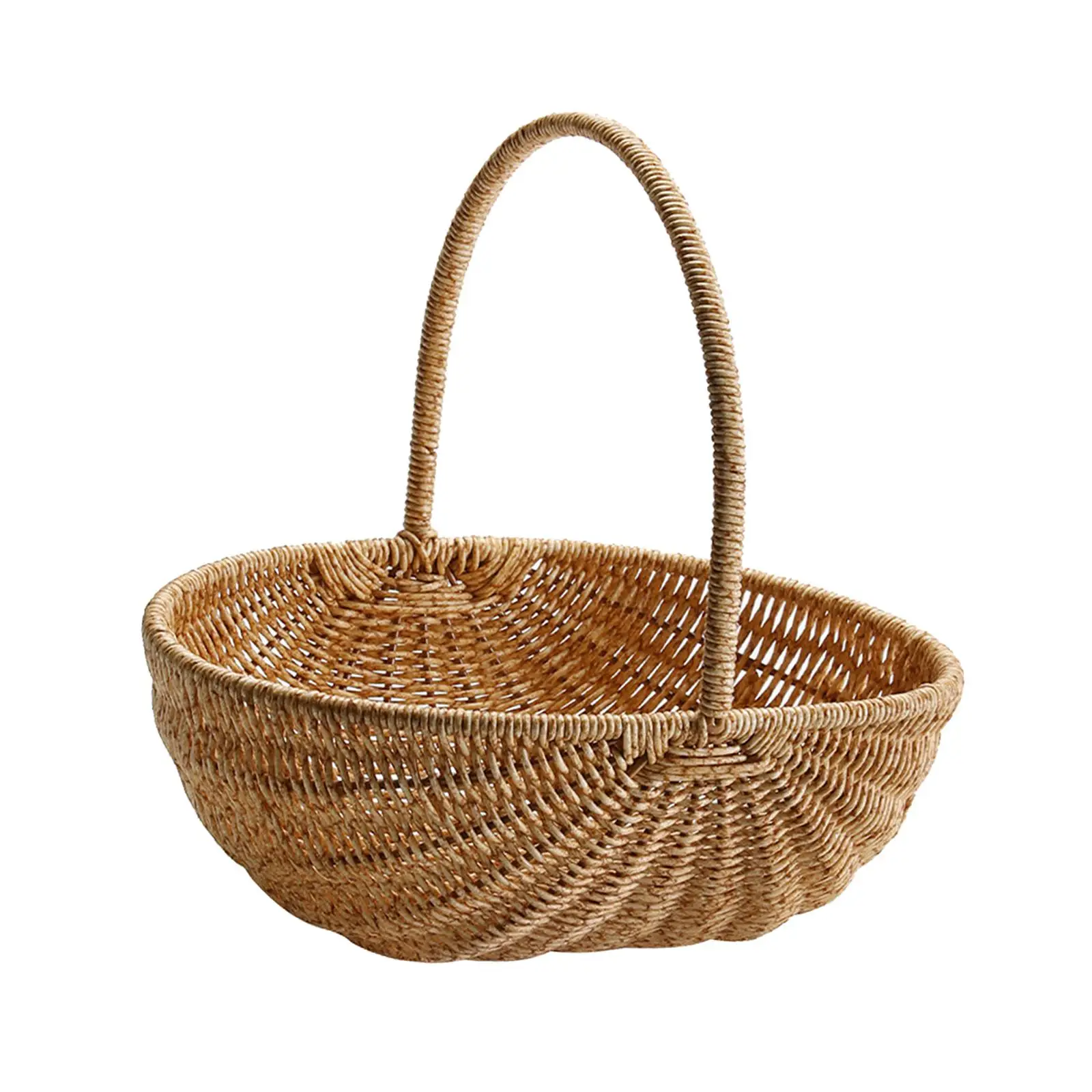 

Multifunctional Woven Basket Containers Decoration Large Breathable Storage Organizer for Picnic Camping Bedroom Fruits Sundries