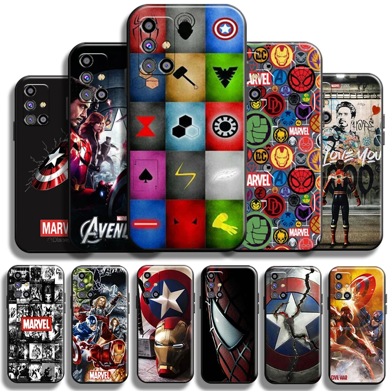 

Marvel Avengers Logo Phone Case For Samsung Galaxy M31 M31S Liquid Silicon Black Funda Shell Carcasa Coque Soft Cover TPU