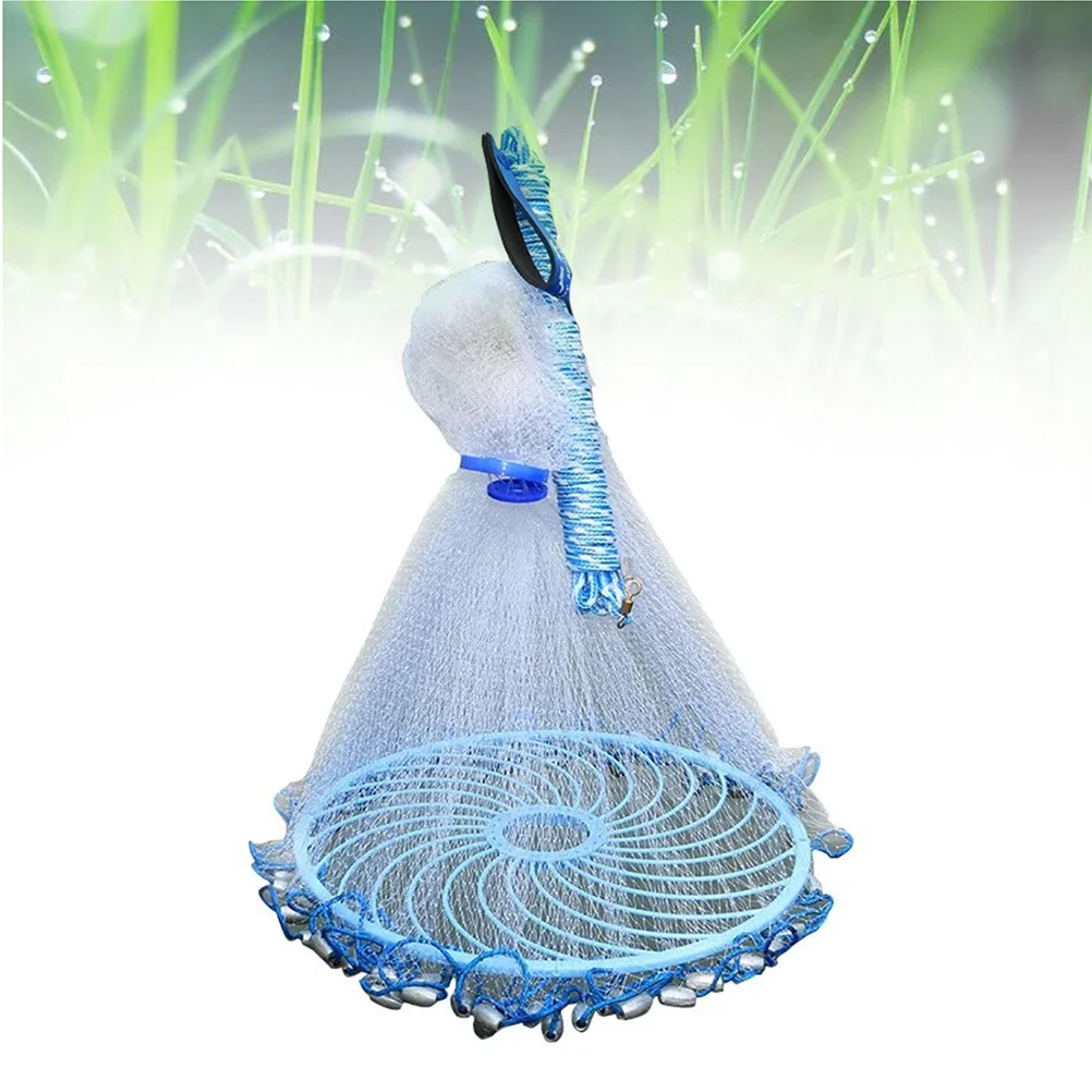 

Fishing Net American Style Saltwater Fishing Cast Net Foldable Fishing Landing Net Outdoor Hand Throw Fishing Mesh for Bait Trap