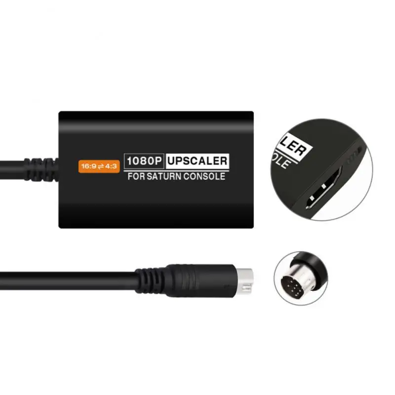 Совместимый с HDMI преобразователь для SEGA Saturn SS 1080p Upscaler 4:3/16:9 функцией S-видеовхода