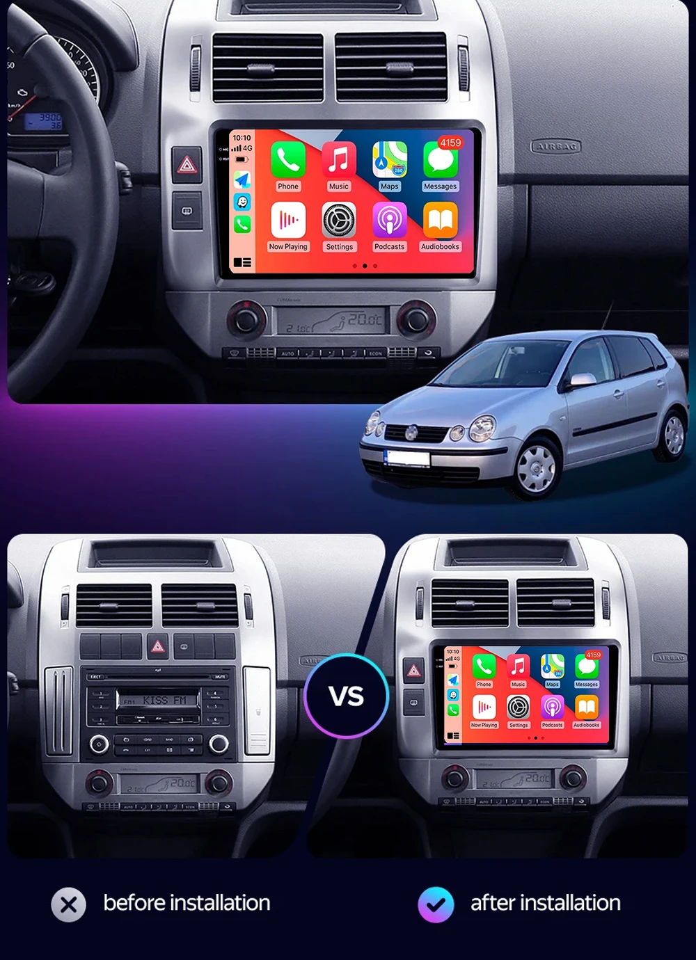 GPS для Volkswagen Polo Mk4 IV 2001-2009 Android автомобильный радиоприемник мультимедийный