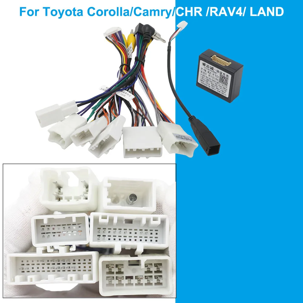 Фото Canbus Box RZ-FT01 RZ-FT52 для Toyota Corolla/Camry/CHR/RAV4/LAND CRUISER с жгутом проводов, кабель питания, автомобильный радиоприемник на базе Android №3