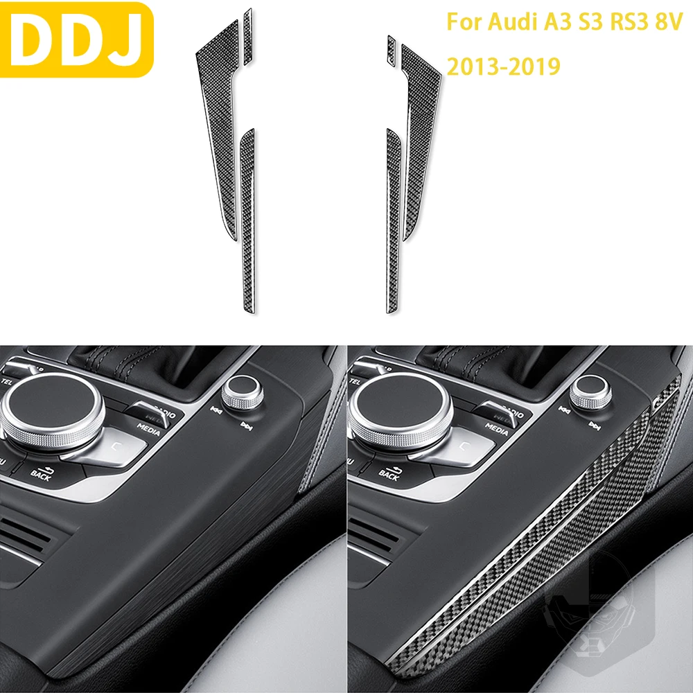 

For Audi A3 S3 2013-2019 Car Styling Accessories Car Interior Carbon Fiber Both Sides Shifter Console Modification Decoration