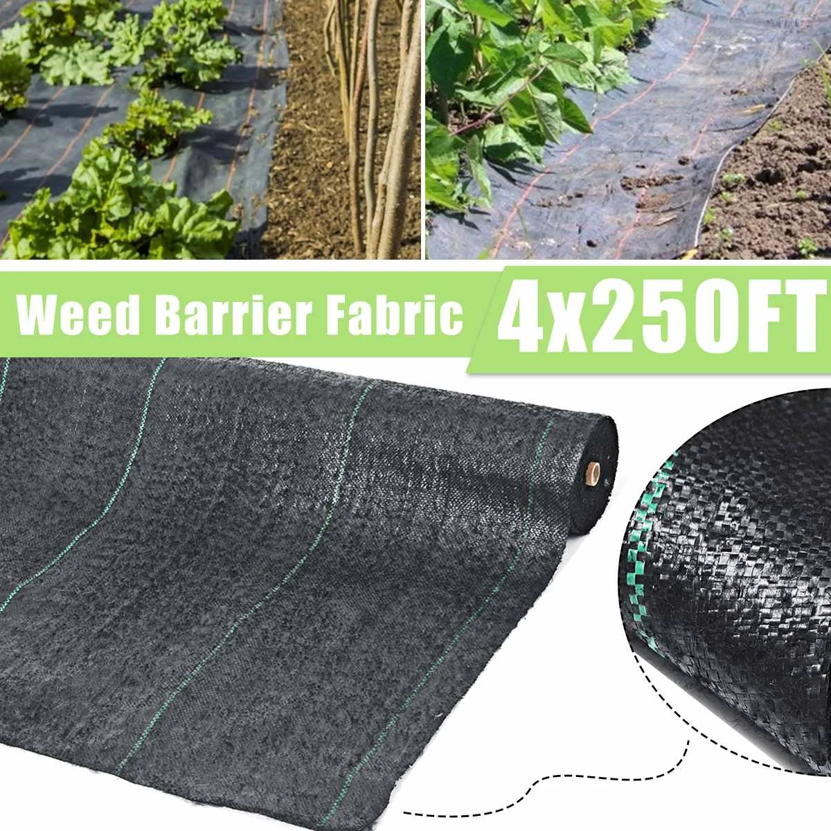 76M PP Woven Weed Control Fabric for Plant Anti Grass Agricultural Mulch Cloth Greenhouse Weeding Mat Water Permeable