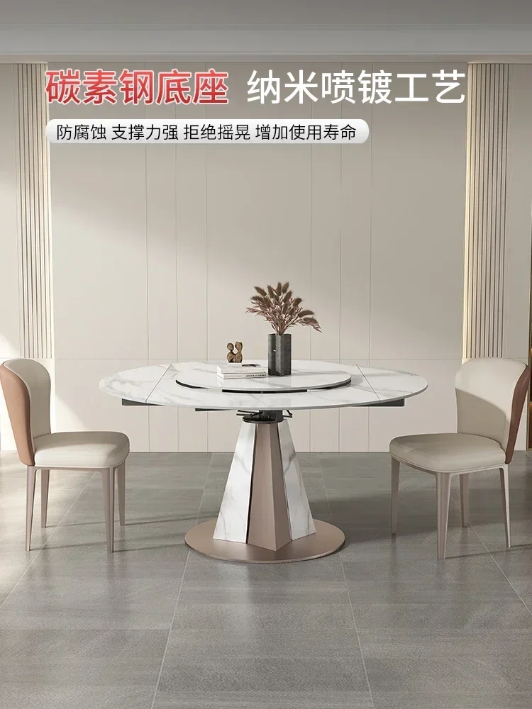 Легкий экстравагантный стол из каменной плиты регулируемый круглый с поворотным